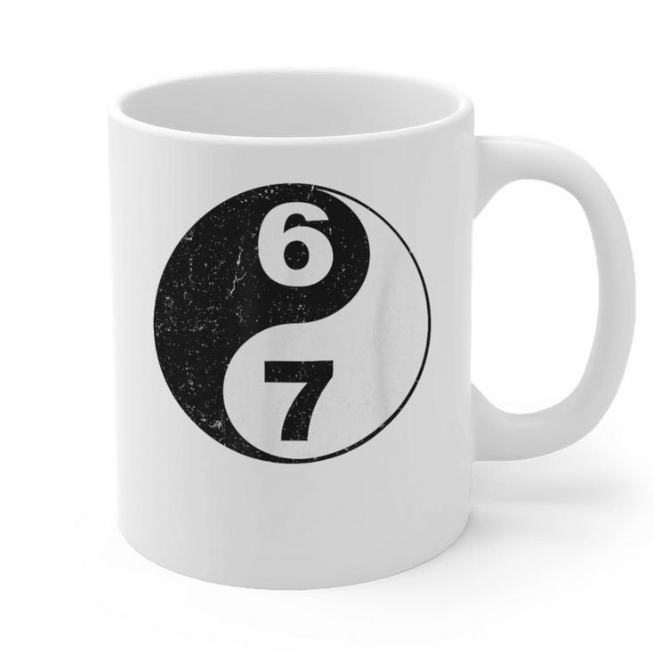 Vintage 6 7 Yin Yang Namaste Six Seven Nostalgia Graphic Print Coffee Mug