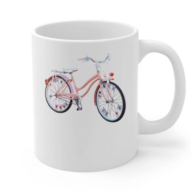Vintage Bicycle With Playing Cards Nostalgia Premium Tri-Blend Graphic Print Coffee Mug