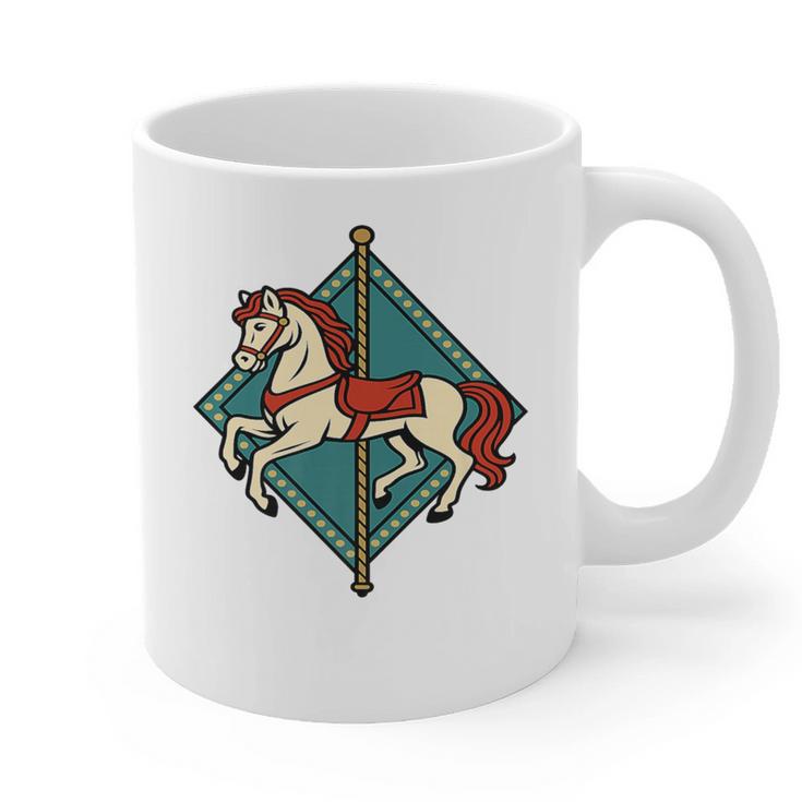 Vintage Carousel Horse Merry Go Round Nostalgia Art Premium Graphic Print Coffee Mug