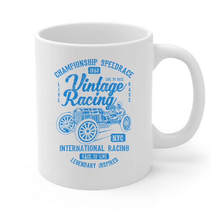 Vintage Racing Automotive Nostalgia Distressed Car Graphic Print Coffee Mug Vintage Racing Automotive Nostalgia Distressed Car Graphic Print Coffee Mug