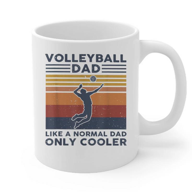 Volleyball Dad Like A Normal Dad Only Cooler Vintage Graphic Print Coffee Mug