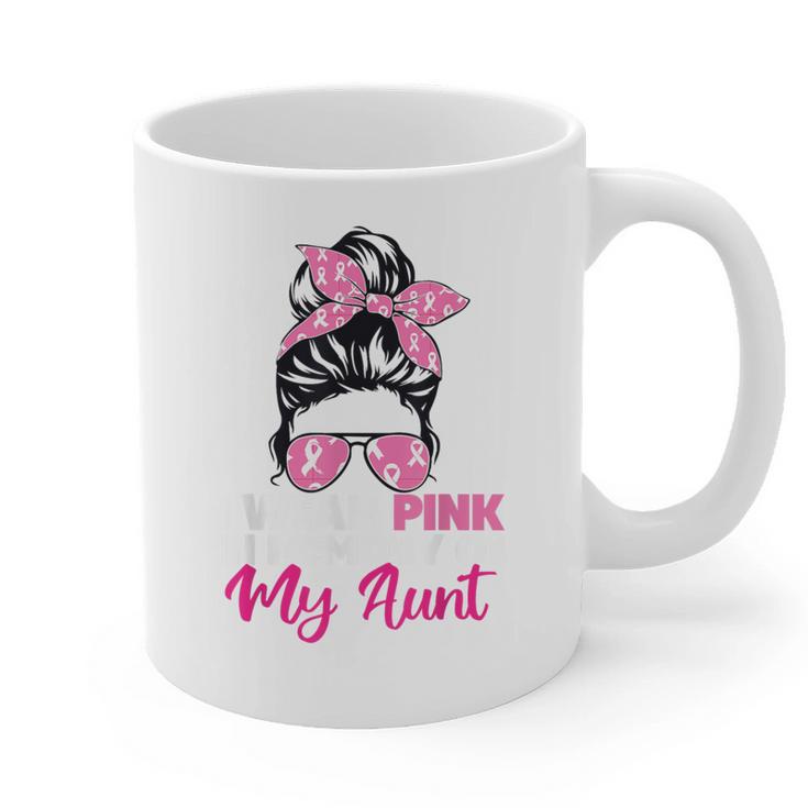 I Wear Pink In Memory Of My Aunt Breast Cancer Awareness Graphic Print Coffee Mug I Wear Pink In Memory Of My Aunt Breast Cancer Awareness Graphic Print Coffee Mug