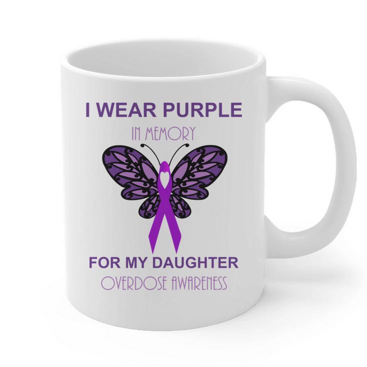 I Wear Purple In Memory For My Daughter Overdose Awareness Graphic Print Coffee Mug