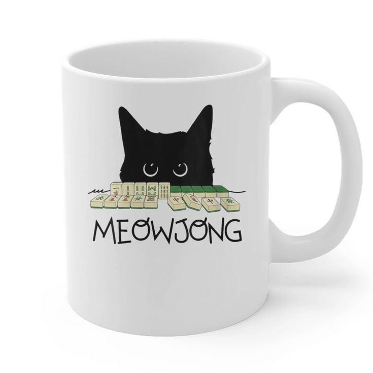 Women's Meowjong Cat Mahjong Chinese Game  Cat Mom Dad Graphic Print Coffee Mug
