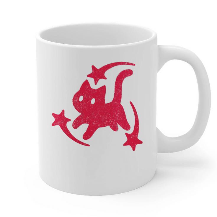 Yk2 Grunge Scary Cat With Shooting Stars 90s Nostalgia Graphic Print Coffee Mug