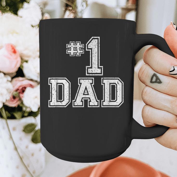1 Dad Number One Father's Day Vintage Style Graphic Print Coffee Mug