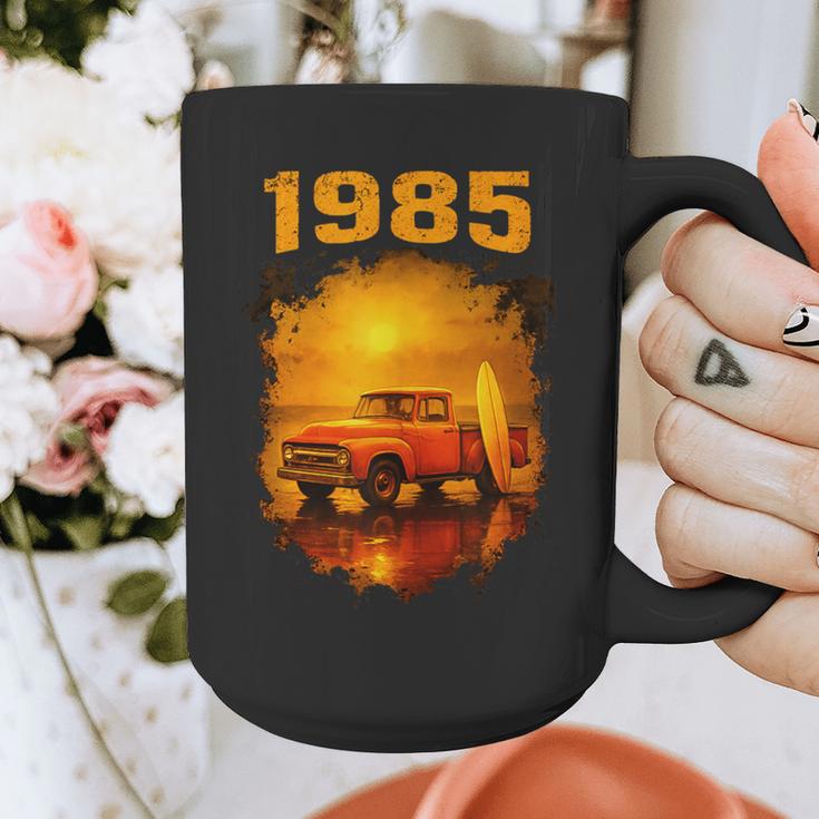 1985 Vintage Sunset Surf Truck Retro Beach Nostalgia Graphic Print Coffee Mug