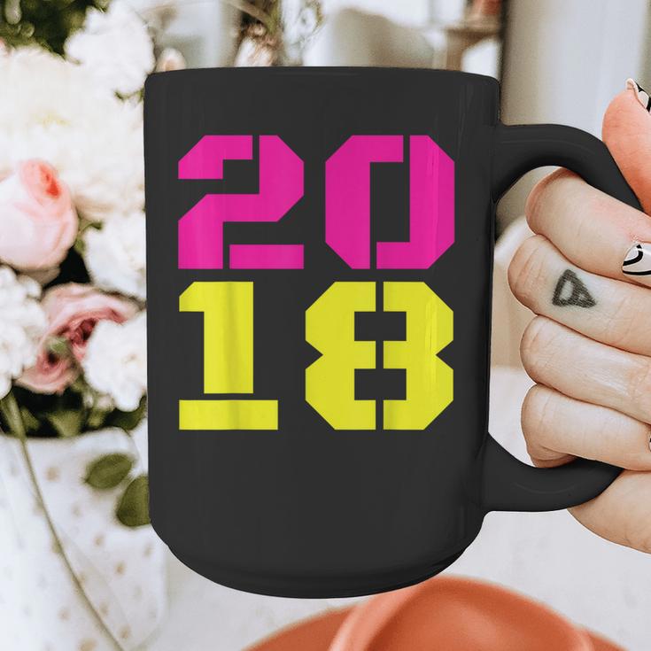 2018 Big Neon Numbers For The New Year Or Graduation Graphic Print Coffee Mug