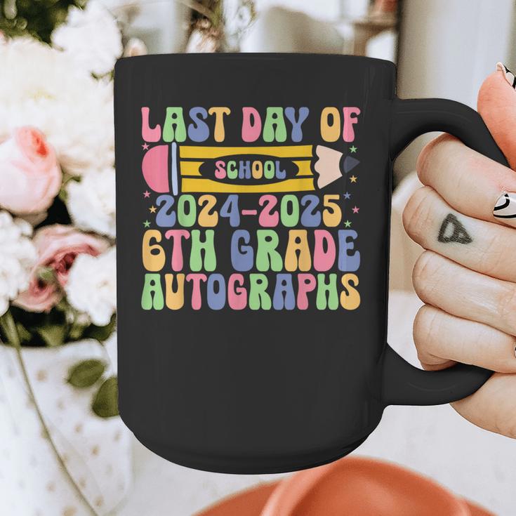2025 Last Day Of School Autograph 6th Grade Graduation Graphic Print Coffee Mug