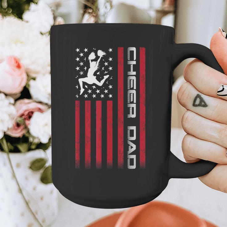 4th Of July US Flag Cheer Dad Shirt For Father's Cheer Graphic Print Coffee Mug