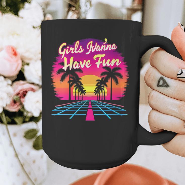 80s Fashion Girls Just Wanna Have Fun 1980s Nostalgia Graphic Print Coffee Mug 80s Fashion Girls Just Wanna Have Fun 1980s Nostalgia Graphic Print Coffee Mug