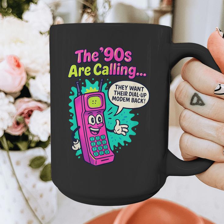 The 90s Are Calling Retro 90s Kid Nostalgia Gag Meme Graphic Print Coffee Mug