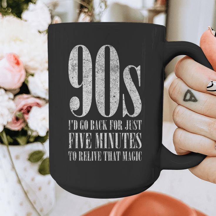 The 90s I'd Go Back For Five Minutes Nostalgia Quote Graphic Print Coffee Mug