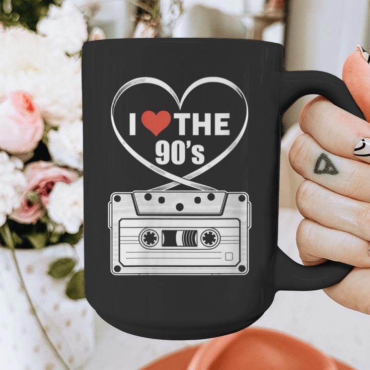 90s Nostalgia Cassette Heart Retro I Love The 90s Graphic Print Coffee Mug
