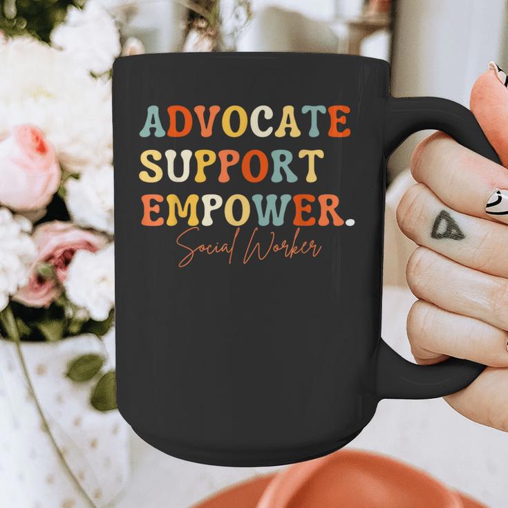 Advocate Support Empower Groovy Social Worker Graduation Graphic Print Coffee Mug
