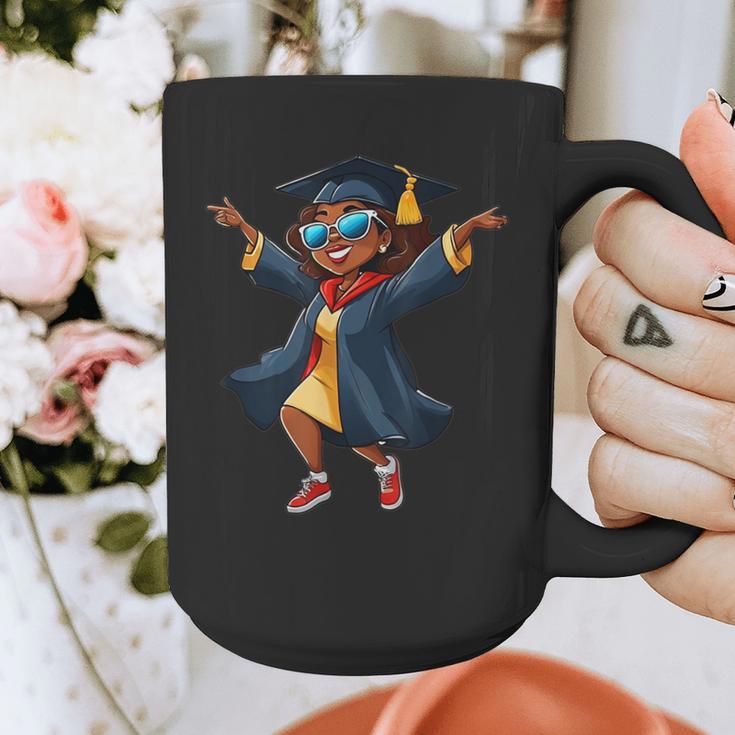 African American Woman Girl Graduation Class Graphic Print Coffee Mug
