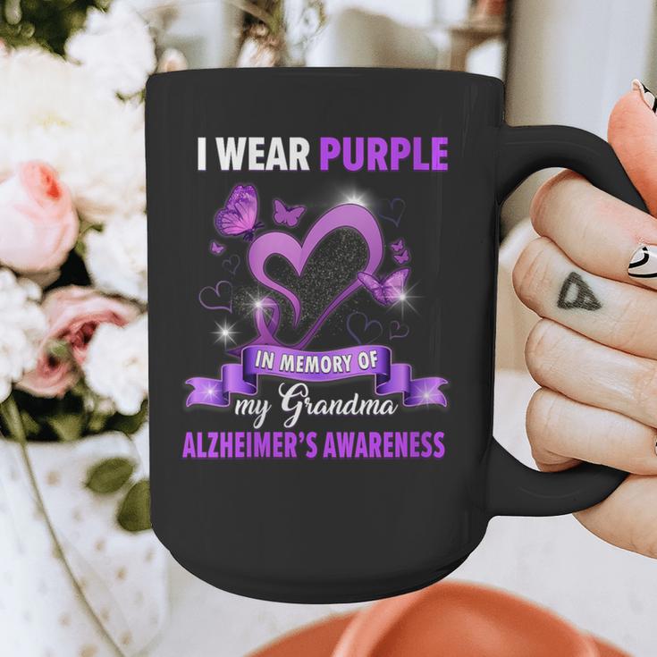 Alzheimer's Awareness I Wear Purple In Memory Of My Grandma Graphic Print Coffee Mug