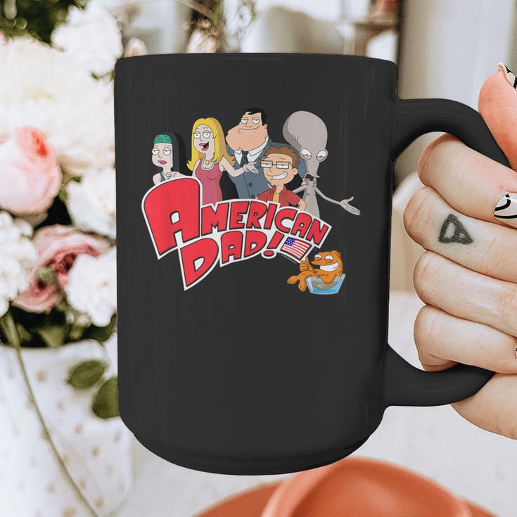 American Dad Show Logo With Family Cartoon Graphic Print Coffee Mug American Dad Show Logo With Family Cartoon Graphic Print Coffee Mug