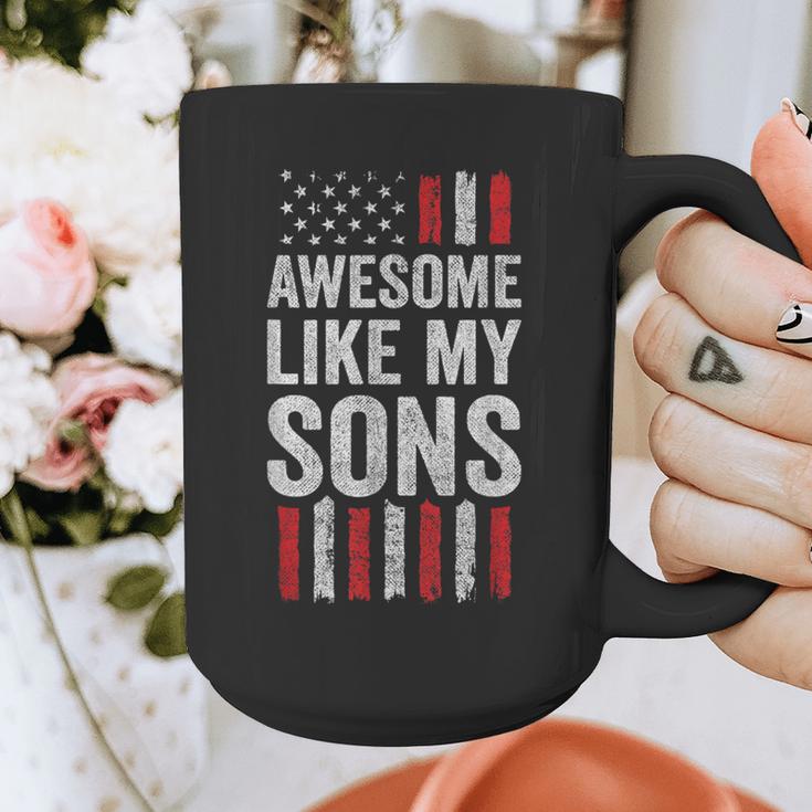 American Flag Dad Mom Awesome Like My Sons Graphic Print Coffee Mug