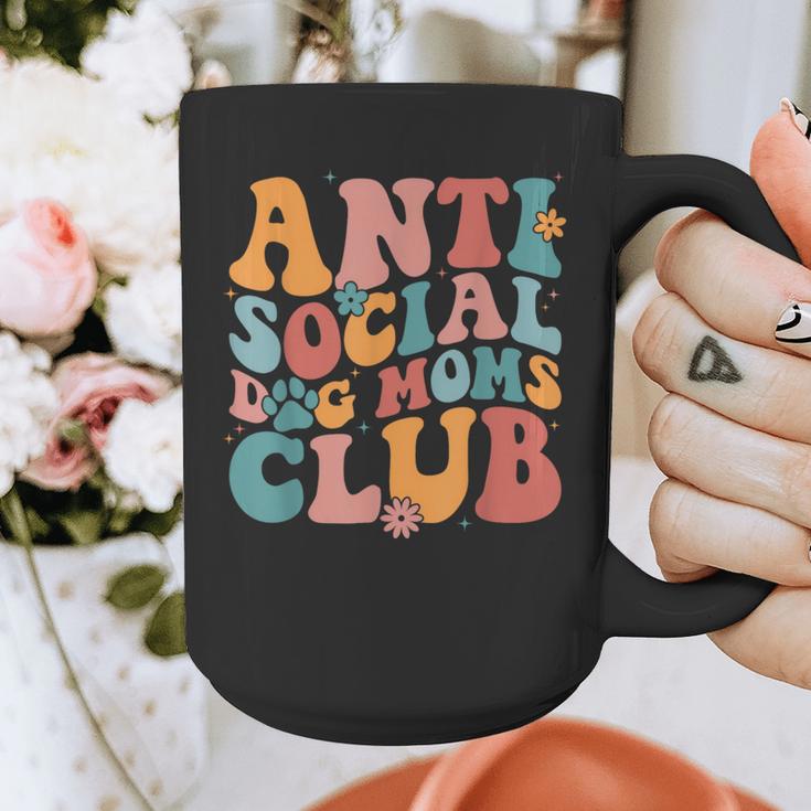 Anti Social Dog Moms Club Introvert Dog Mom Retro Men Women Graphic Print Coffee Mug
