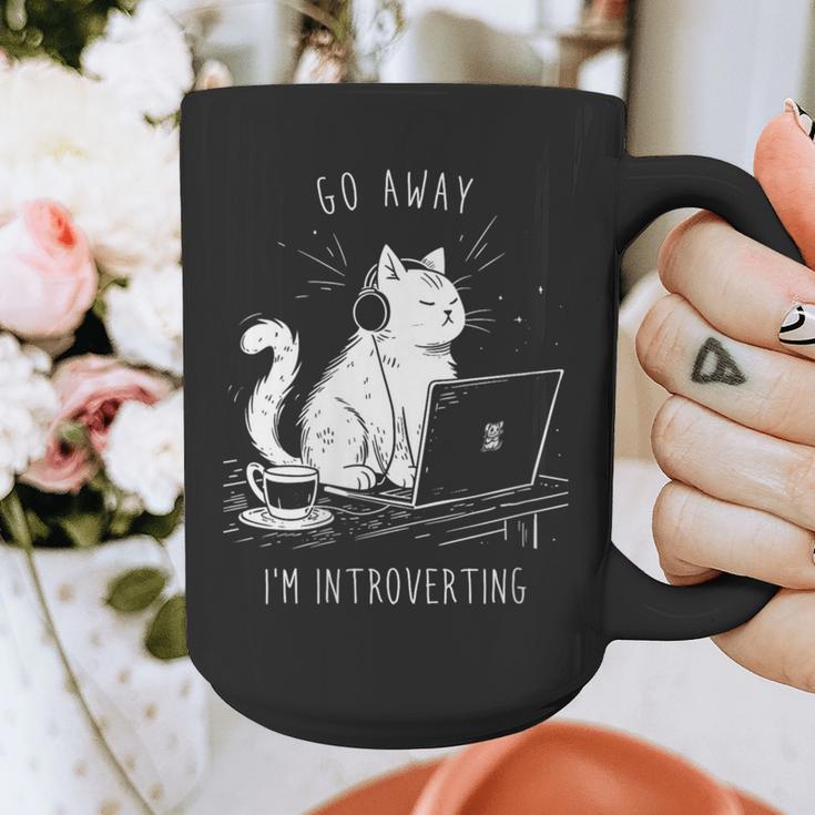 Antisocial Introvert Cat With Coffee On Computer Emo Goth Graphic Print Coffee Mug Antisocial Introvert Cat With Coffee On Computer Emo Goth Graphic Print Coffee Mug