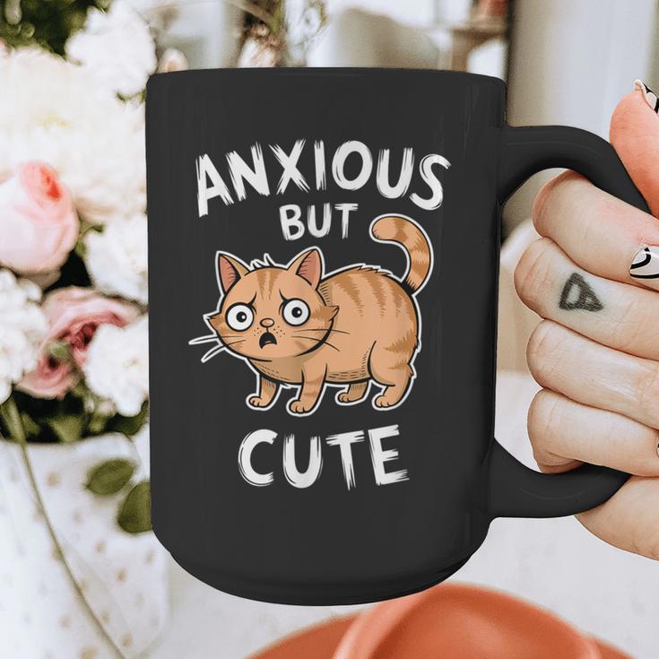 Anxious But Cute Anxiety Meme Cat Lover Introvert For Men Women Graphic Print Coffee Mug Anxious But Cute Anxiety Meme Cat Lover Introvert For Men Women Graphic Print Coffee Mug