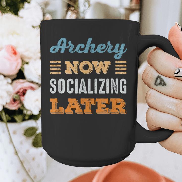Archery Now Minimal Socializing Introvert Vintage Graphic Print Coffee Mug Archery Now Minimal Socializing Introvert Vintage Graphic Print Coffee Mug