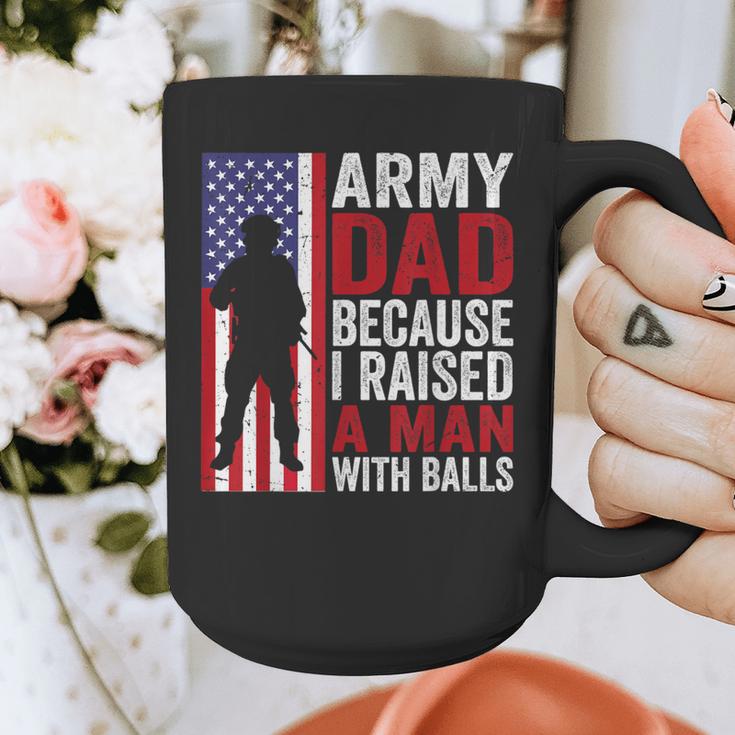 Army Dad Because I Raised A Man With Balls Graphic Print Coffee Mug