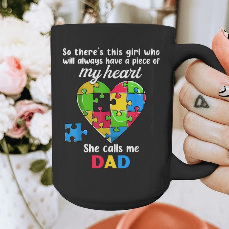 Autism Dad Of Autism Daughter Daddy Shirts Autistic Support Graphic Print Coffee Mug