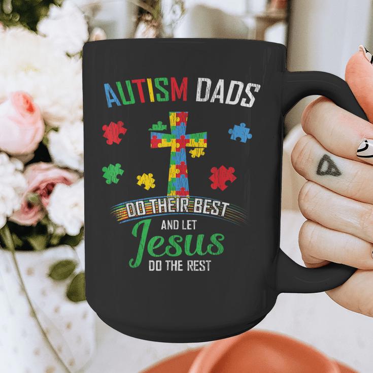 Autism Dad Son Father Autistic Kid Awareness Jesus Christian Graphic Print Coffee Mug