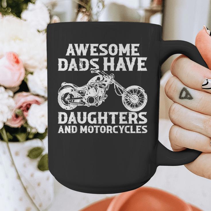 Awesome Dads Have Daughters And Motorcycles Men Fathers Day Graphic Print Coffee Mug