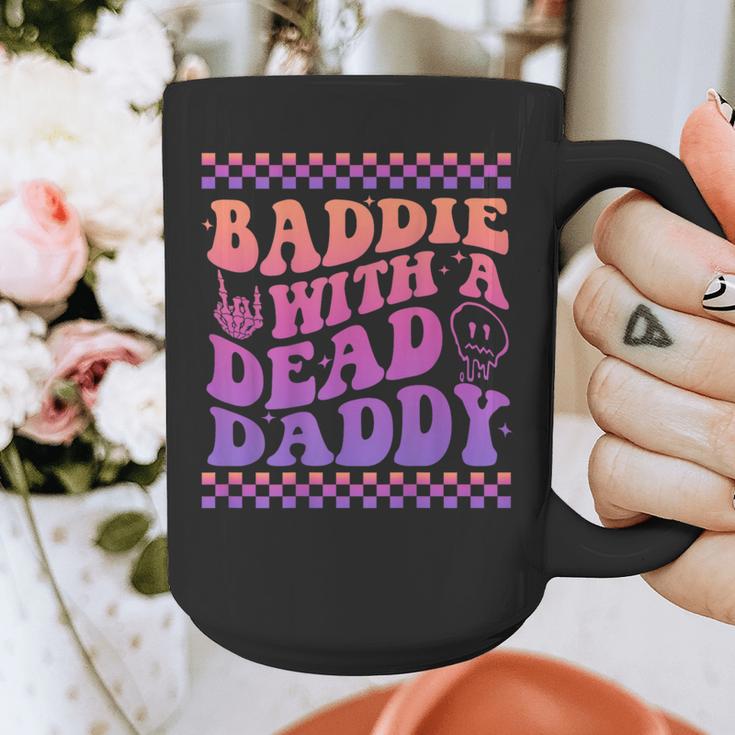 Baddie With A Dead Daddy Dead Dad Club Baddie On Back Graphic Print Coffee Mug