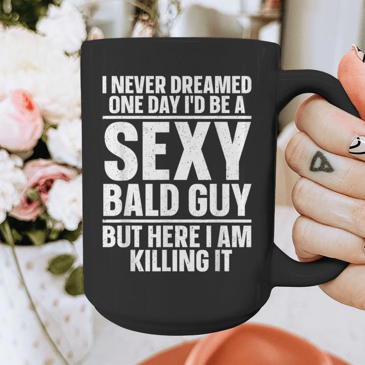 Bald Guy Art For Men Dad Sexy Bald People Bald Man Graphic Print Coffee Mug