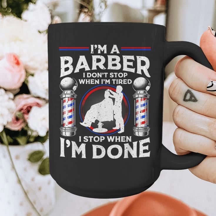 Barber s For Men Dad Hairstyling Humor Quote Small Graphic Print Coffee Mug