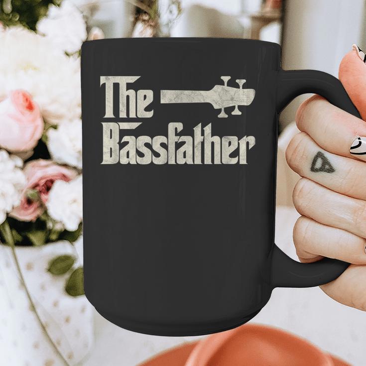 The Bassfather Distressed Bass Player Dad Fathers Day Graphic Print Coffee Mug
