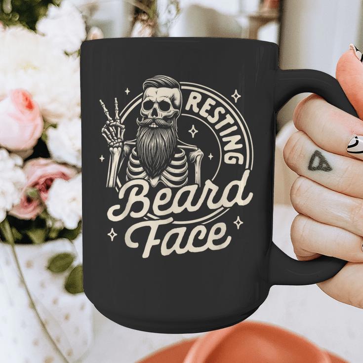 Bearded Dad Daddy Papa Father’s Day Resting Beard Face Graphic Print Coffee Mug