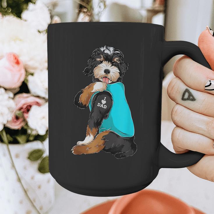 Bernedoodle I Love Dad Tattoo Apparel Dog Dad Dads Graphic Print Coffee Mug Bernedoodle I Love Dad Tattoo Apparel Dog Dad Dads Graphic Print Coffee Mug