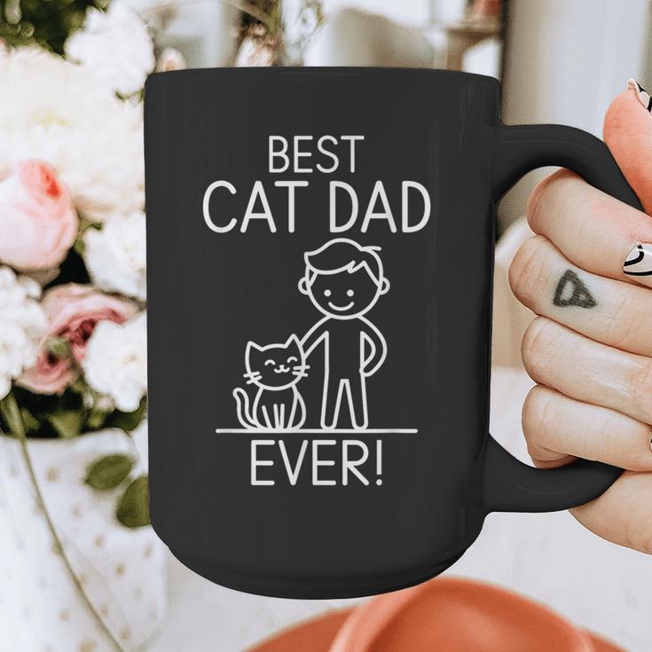 Best Cat Dad Ever Fun Line Art Illustration Graphic Print Coffee Mug