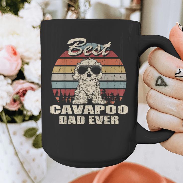 Best Cavapoo Dad Ever Vintage Retro Dog Dad Graphic Print Coffee Mug