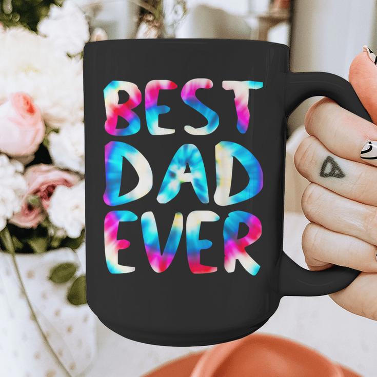 Best Dad Ever Colorful Tie Dye Fathers Day Graphic Print Coffee Mug