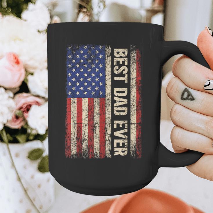 Best Dad Ever US American Flag For Father's Day Men Graphic Print Coffee Mug