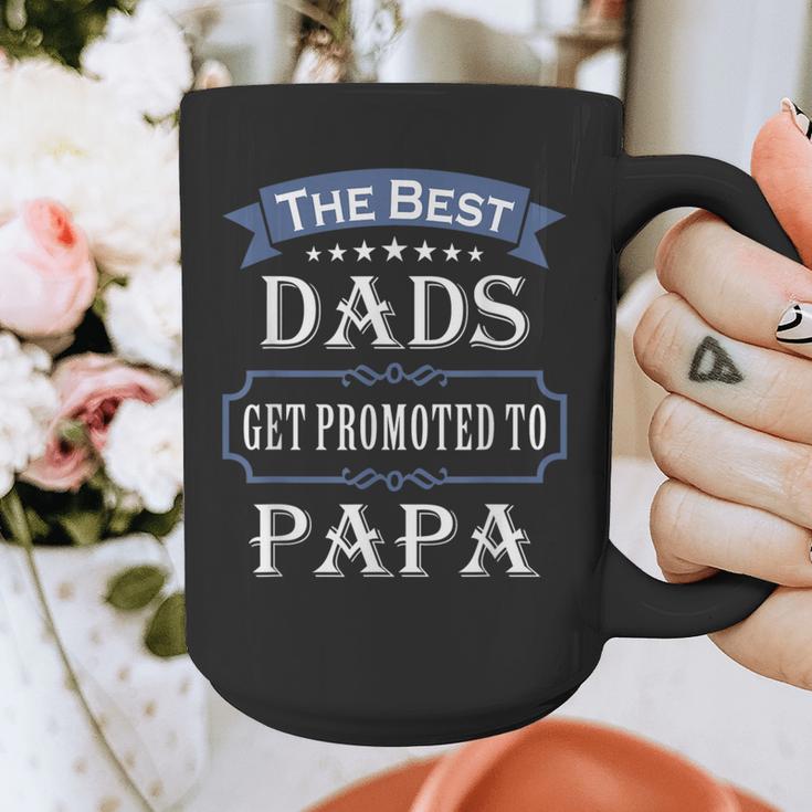 The Best Dads Get Promoted To Papa Father's Day New Grandpa Graphic Print Coffee Mug