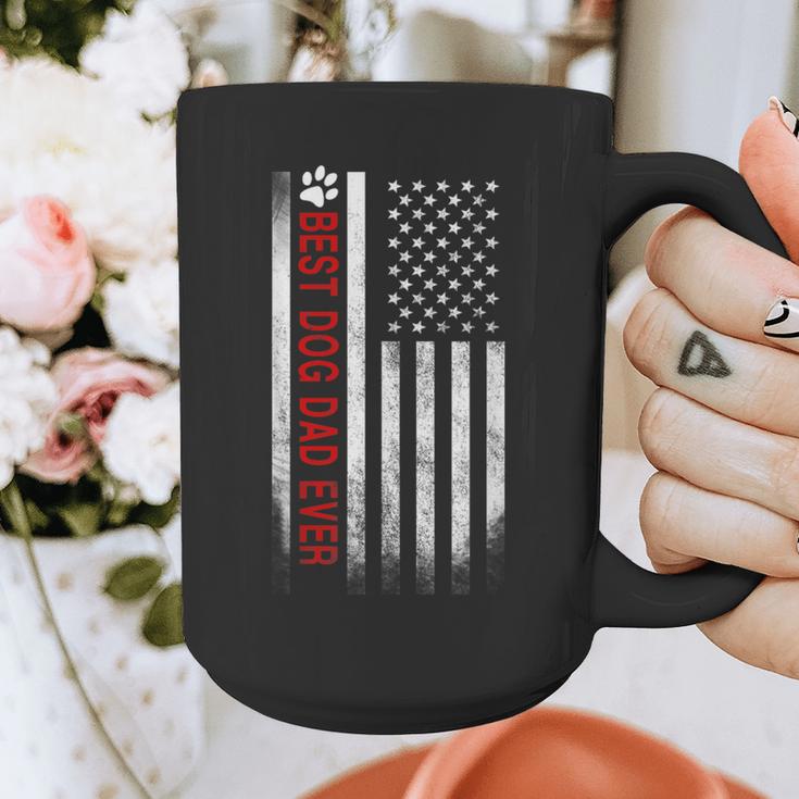 Best Dog Dad Ever American Flag For Best Father Graphic Print Coffee Mug