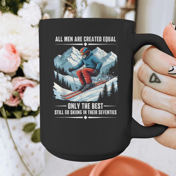 Only The Best Still Go Skiing In Their Seventies Skier Dad Graphic Print Coffee Mug