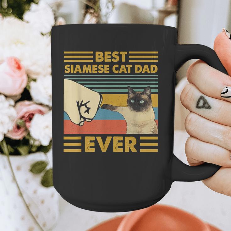 Best Siamese Cat Dad Ever Retro Vintage Sunset Graphic Print Coffee Mug