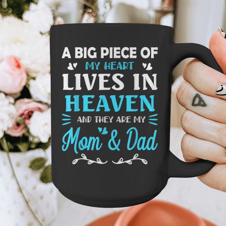 A Big Piece Of My Heart Lives In Heaven My Mom And Dad Graphic Print Coffee Mug