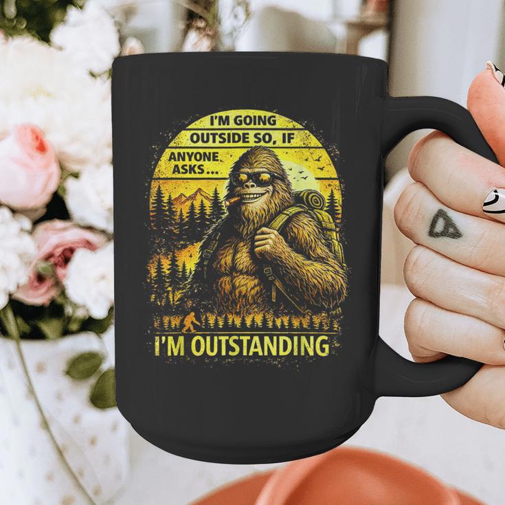 Bigfoot Outdoor Hiking Dad Joke Im Outstanding Sasquatch Graphic Print Coffee Mug