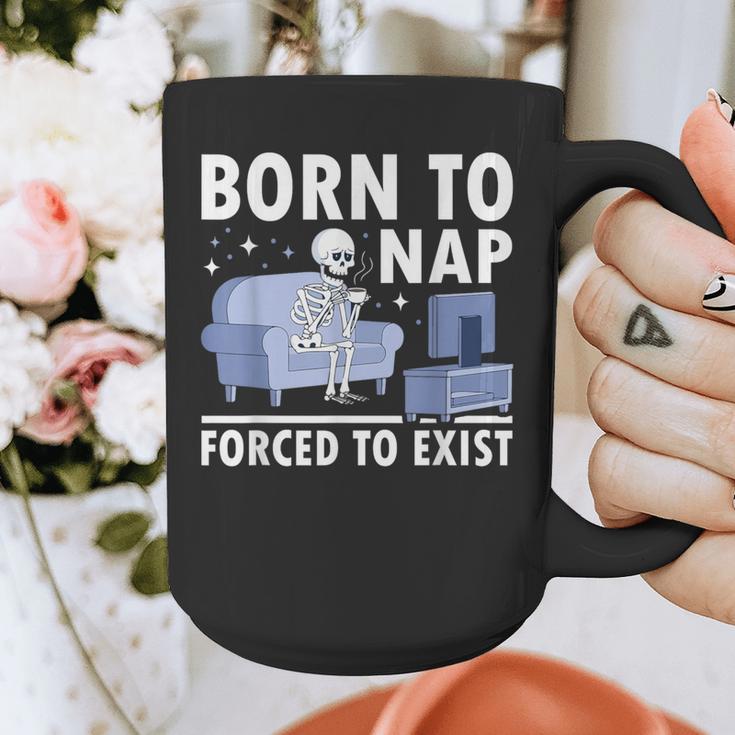 Born To Nap Forced To Exist Lazy Skeleton Couch Introverts Graphic Print Coffee Mug