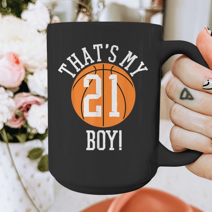My Boy 21 Basketball Number 21 Jersey Basketball Mom Dad Graphic Print Coffee Mug