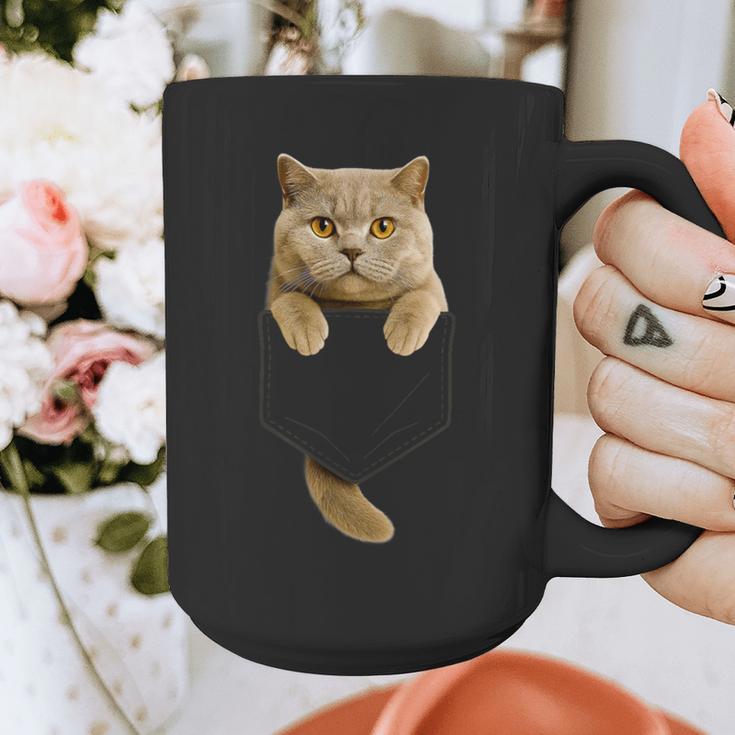 British Shorthair Cat Pocket Cat Mom Cat Dad Cat Lover Graphic Print Coffee Mug
